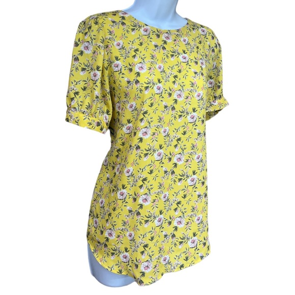 SzLP Loft Yellow Floral Print Blouse NWT - Picture 4 of 7